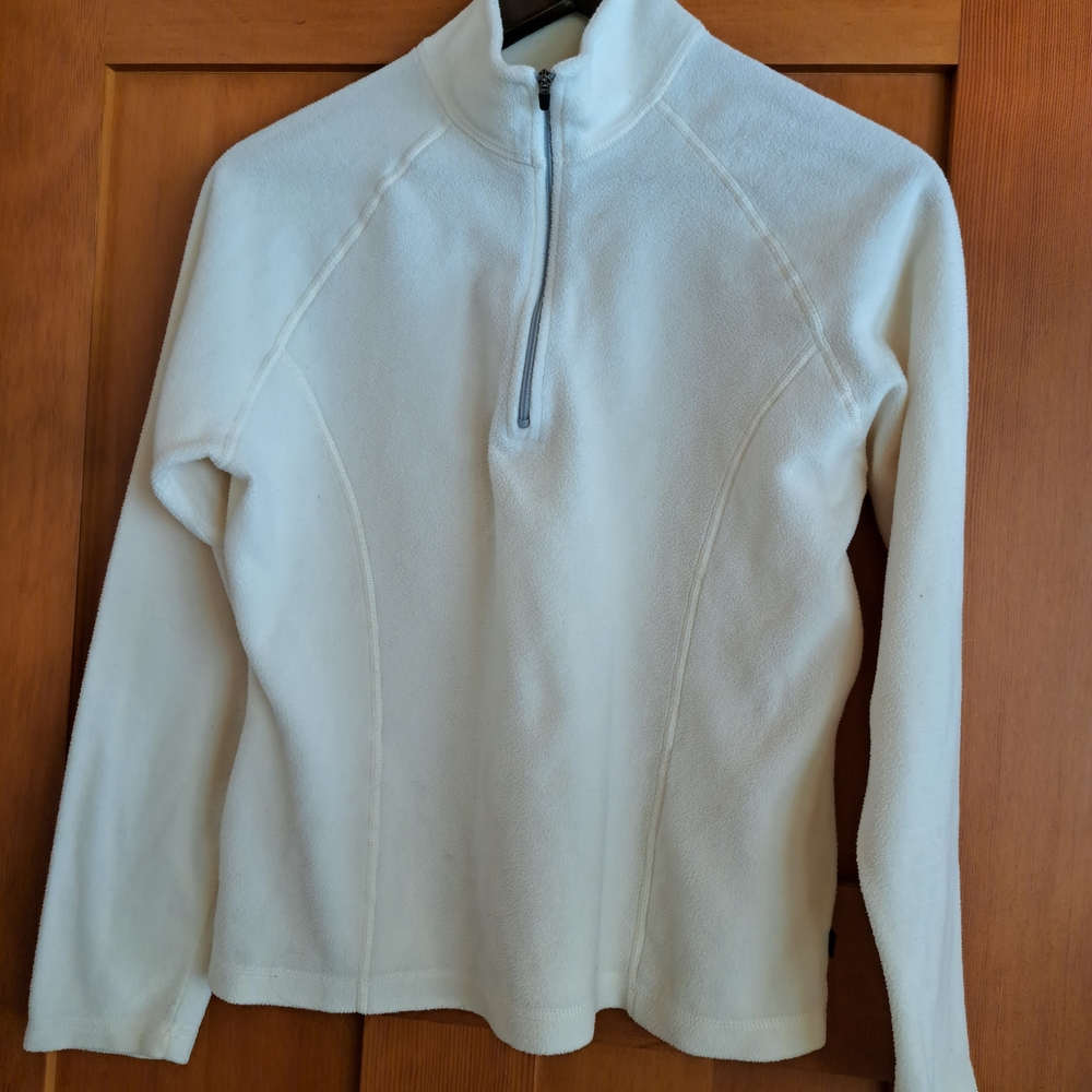L.L. Bean Women's Cream Quarter-Zip Fleece Sweatshirt